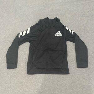 Adidas Boys Black Zip-Up Hoodie
